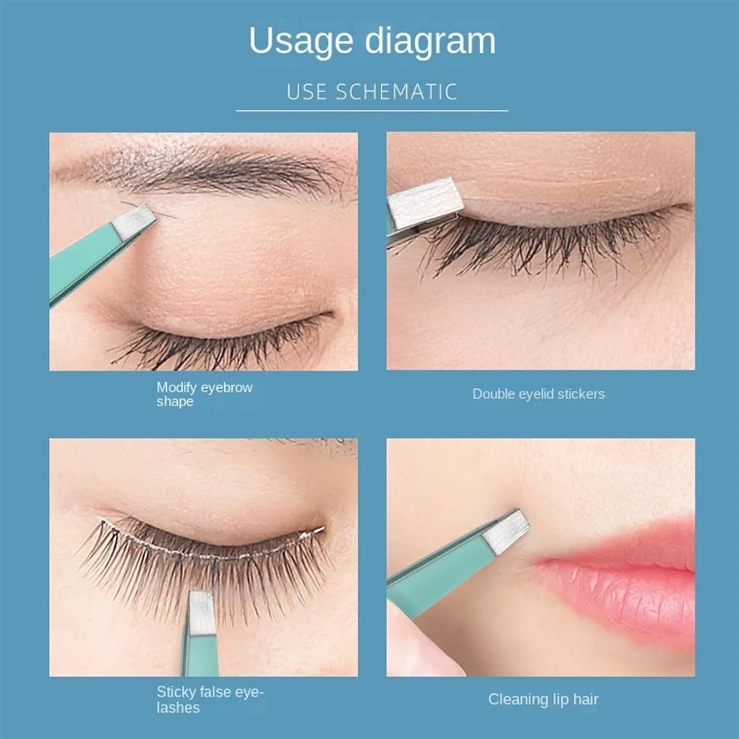 1 Pcs 4 Styles Tip Flat Eyebrow Tweezers Stainless Steel Slant Hair Beauty Makeup Tool Accessory (Color : Purple, Size : 1SIZE) (Brown 1SIZE)