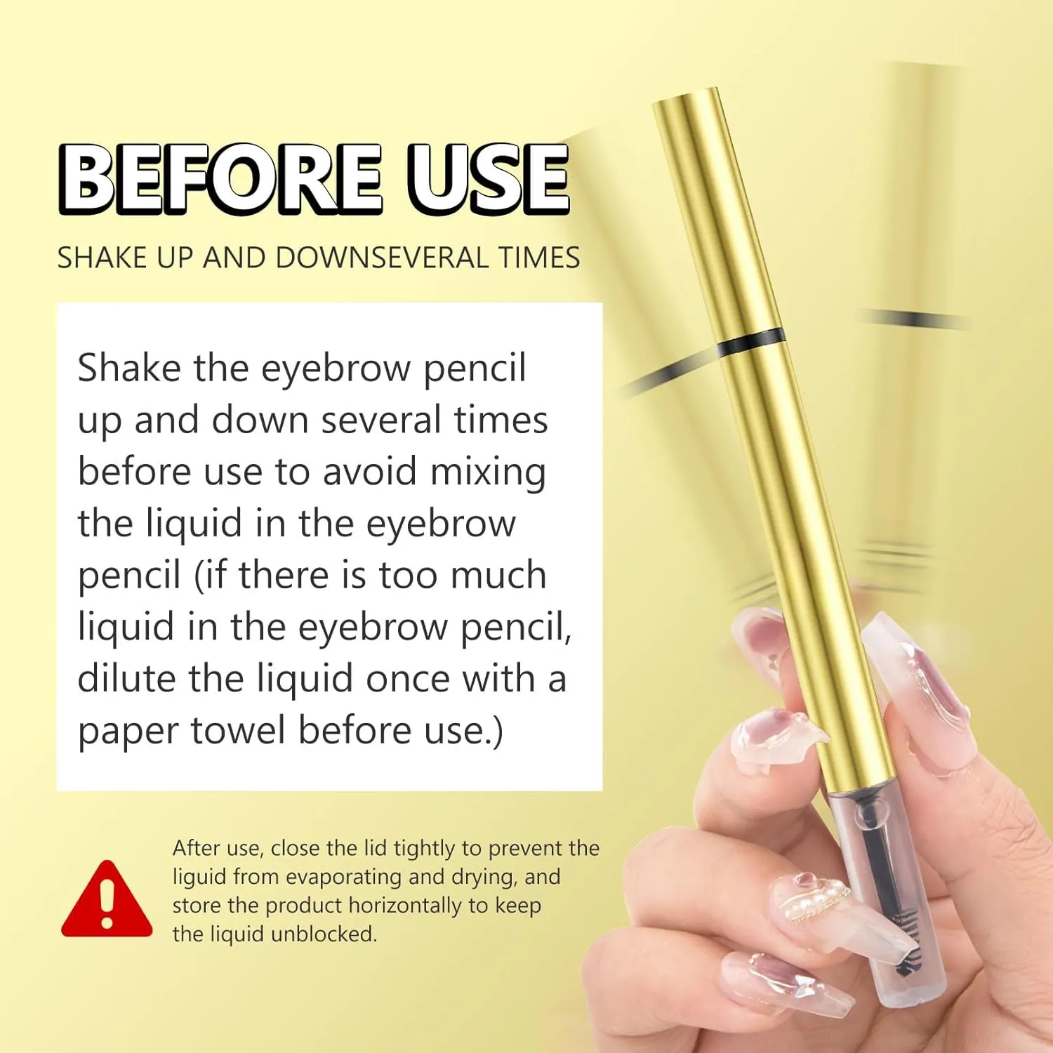 2 in 1 Long-Lasting Eyebrow Pencil and Brow Up-Grade Gel, Light Brown and Brown Shades (5#Black)
