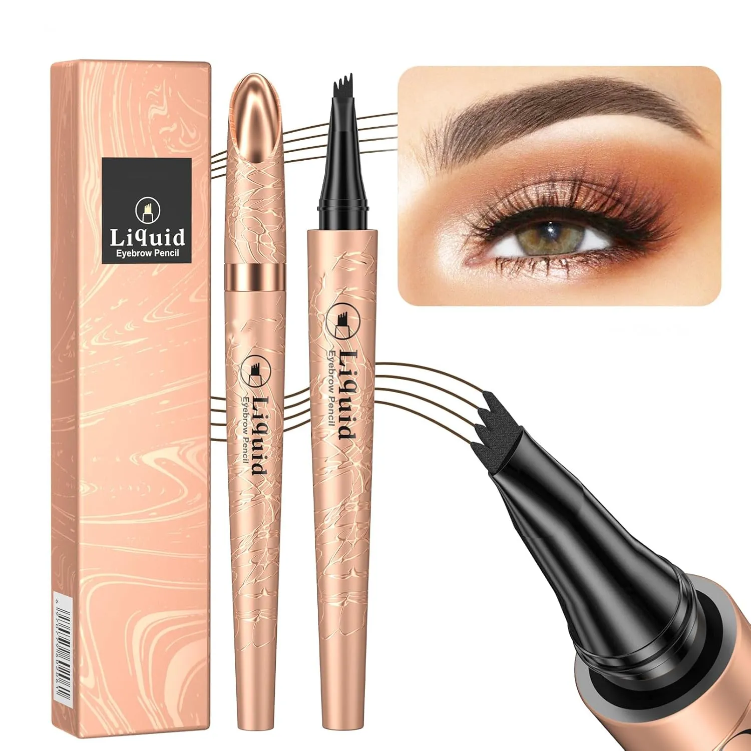 2 Pcs 2024 New Magic Eyebrow Pencil: 3D Waterproof Eyebrow Pen for Long-Lasting Wear, Delicate Microblading Pencil for Fine Natural Strokes (Dark Coffee)