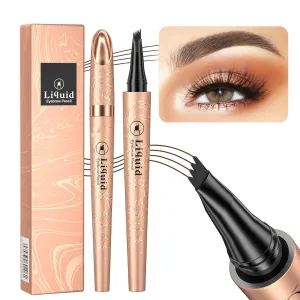 2 Pcs 2024 New Magic Eyebrow Pencil: 3D Waterproof Eyebrow Pen for Long-Lasting Wear, Delicate Microblading Pencil for Fine Natural Strokes (Dark Coffee)
