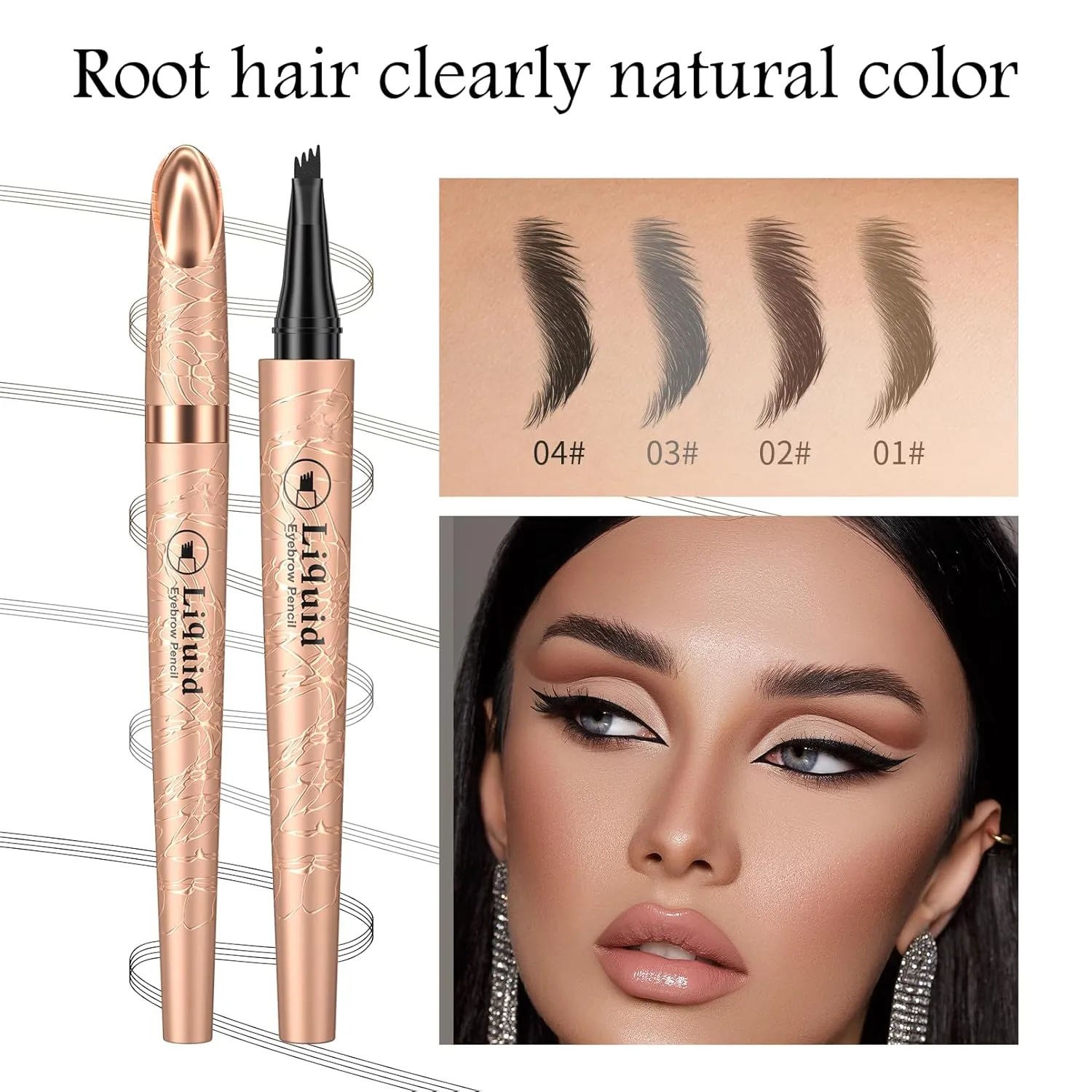 2 Pcs 2024 New Magic Eyebrow Pencil: 3D Waterproof Eyebrow Pen for Long-Lasting Wear, Delicate Microblading Pencil for Fine Natural Strokes (Dark Coffee)