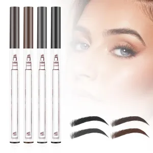 2 Pcs 3D Waterproof Magic Eyebrow Pencil, Upgrade Eyebrow Microblading Pen 4 Tipped Precise Brow Pen, Long-Lasting Fine Stroke Microblade Eyebrow Pencil (Color ALL)