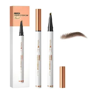 2 Pcs Microblading Eyebrow Pen, 2025 Upgraded 3D Waterproof 4-Tip Eyebrow Pencil, Natural Makeup Long-Lasting Fine Stroke Magic Eyebrow Pencil for Women Stay on All Day (Dark Brown*2)