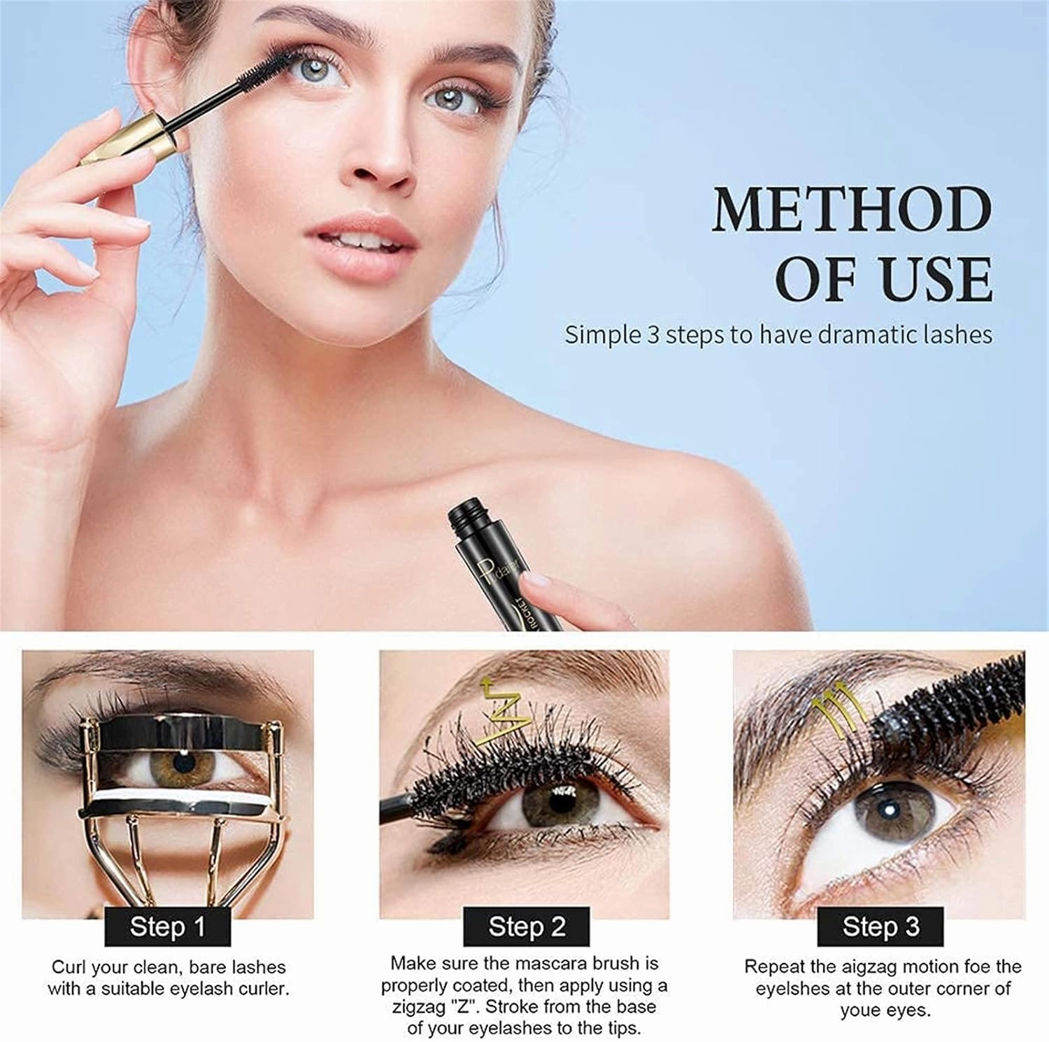 2021 Crown Mascara, 4D Fiber Lash Mascara, Waterproof Long Lasting Lashes Extensions Long Eyelashes Mascara (2)