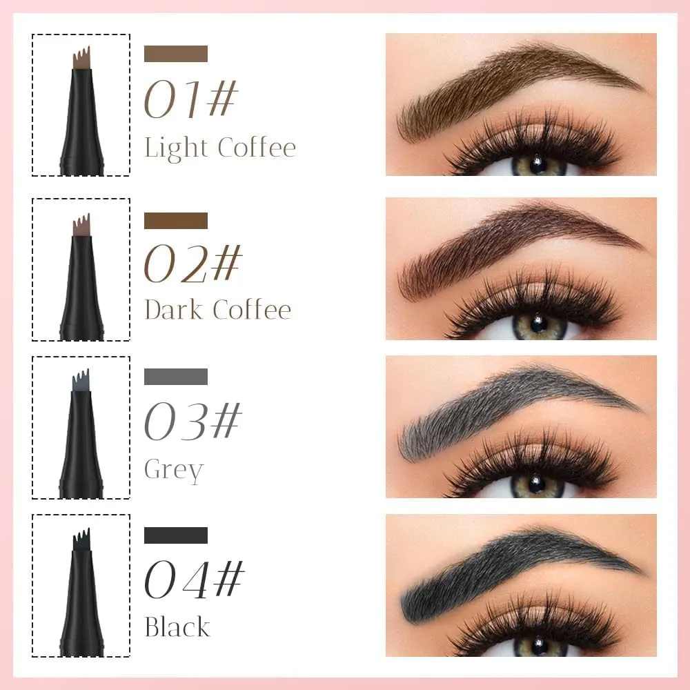 2024 New Microblading Eyebrow Pen, 3D Waterproof Microblading Eyebrow Pencil, Brow Pencil with Micro-fork Tip, Long-lasting Natural Makeup Fine Stroke Magic Eyebrow Pencil (Dark Brown)