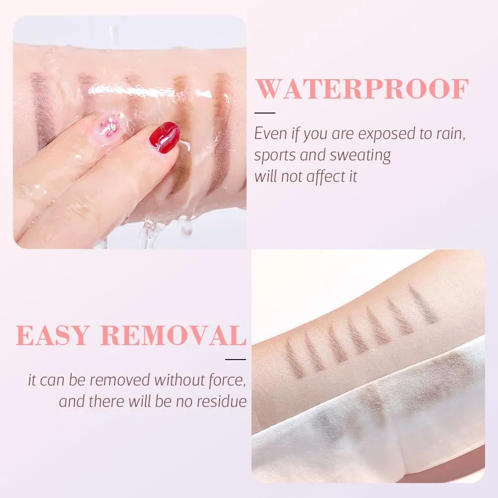2025 Magic Eyebrow Pencil, 4-Tip Microblade Brow Pen, Waterproof Contouring Pen, Natural Gap Filling (Black)