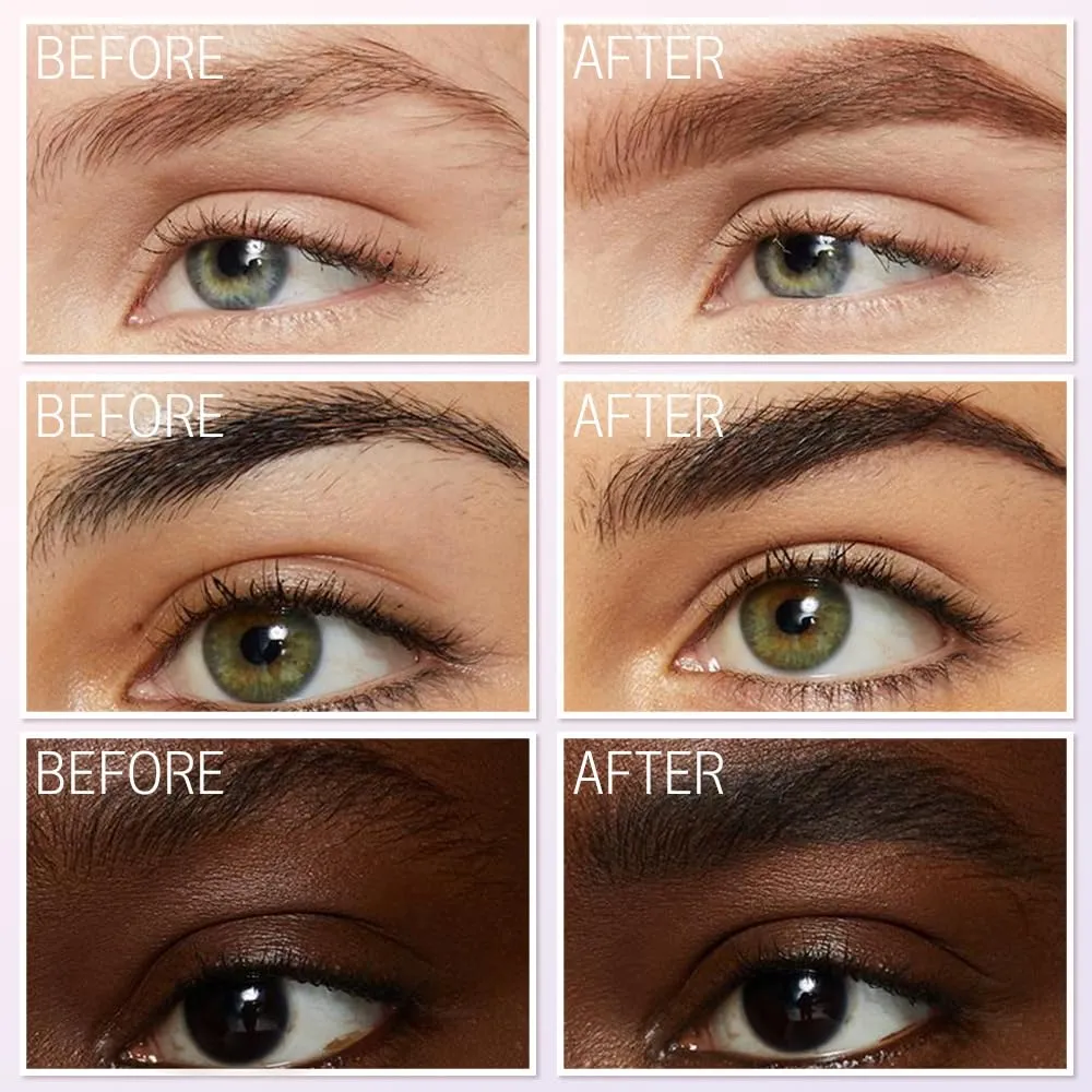 2025 Magic Eyebrow Pencil, 4-Tip Microblade Brow Pen, Waterproof Contouring Pen, Natural Gap Filling (Black)