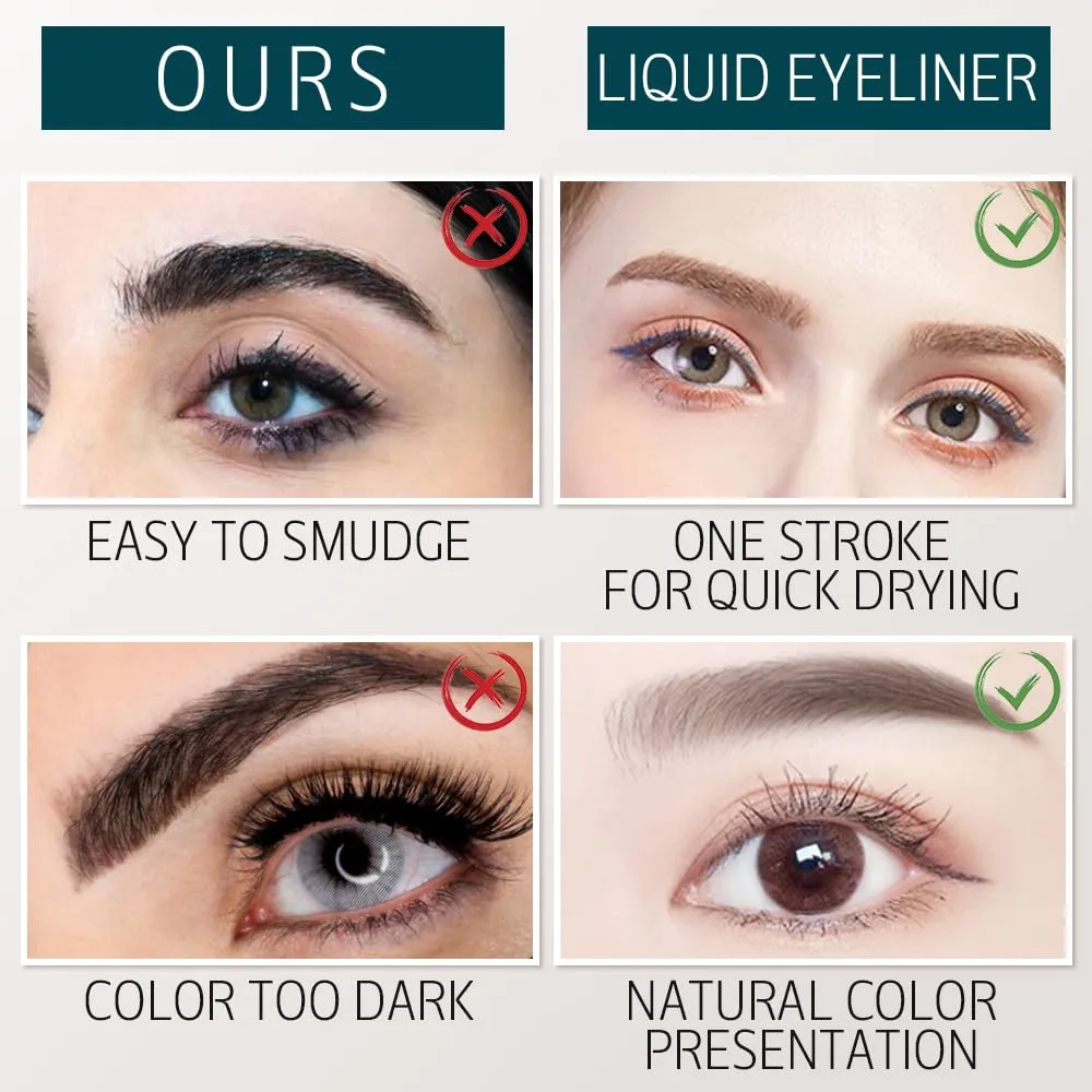 2025 New Magic Eyebrow Pencil, 3D Microblading Eyebrow Pencil 4 Tip Eye Brow Pen, 24 Hours Fine Stroke Eyebrow Pen Makeup Eyebrow Pencils (Grey)