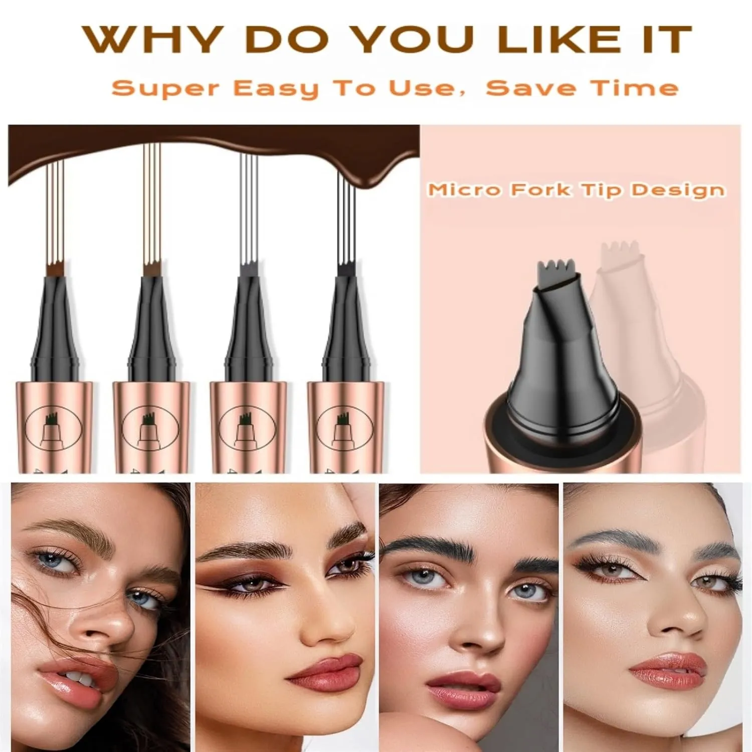 2025 New Magic Eyebrow Pencil, Upgraded 3D Waterproof Microblading, Long Lasting and Natural(A-Dark Brown)