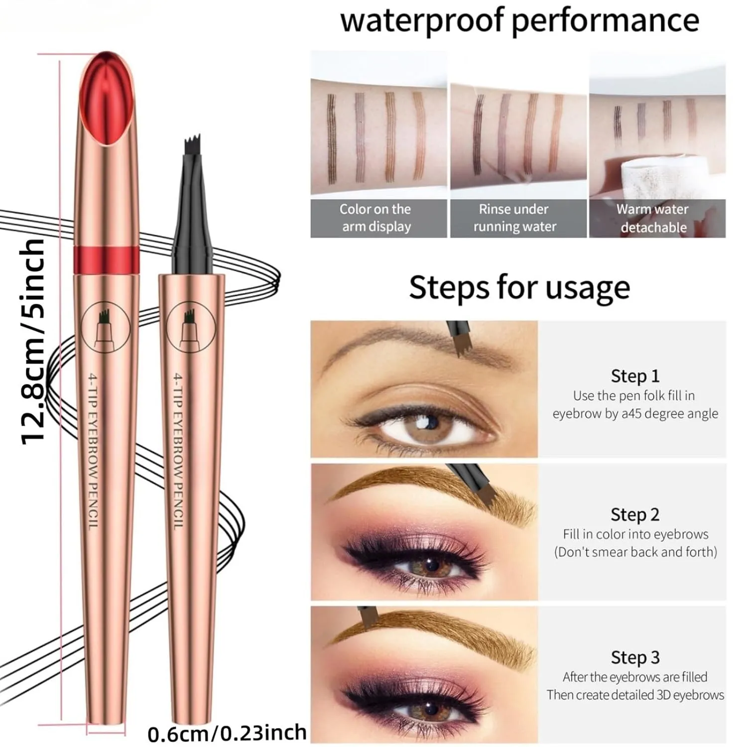 2025 New Magic Eyebrow Pencil, Upgraded 3D Waterproof Microblading, Long Lasting and Natural(A-Dark Brown)