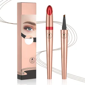 2025 New Microblading Eyebrow Pencil, Eyebrows Pencils for Natural-Looking with 4 Micro-Fork Tip, 3D Magic Eyebrow Tattoo Pencils Long-Lasting Fine Stroke Eye Brow Pen (Light Brown)