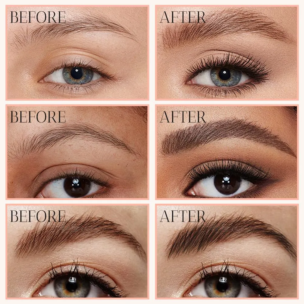 2025 New Microblading Eyebrow Pencil, Eyebrows Pencils for Natural-Looking with 4 Micro-Fork Tip, 3D Magic Eyebrow Tattoo Pencils Long-Lasting Fine Stroke Eye Brow Pen (Light Brown)