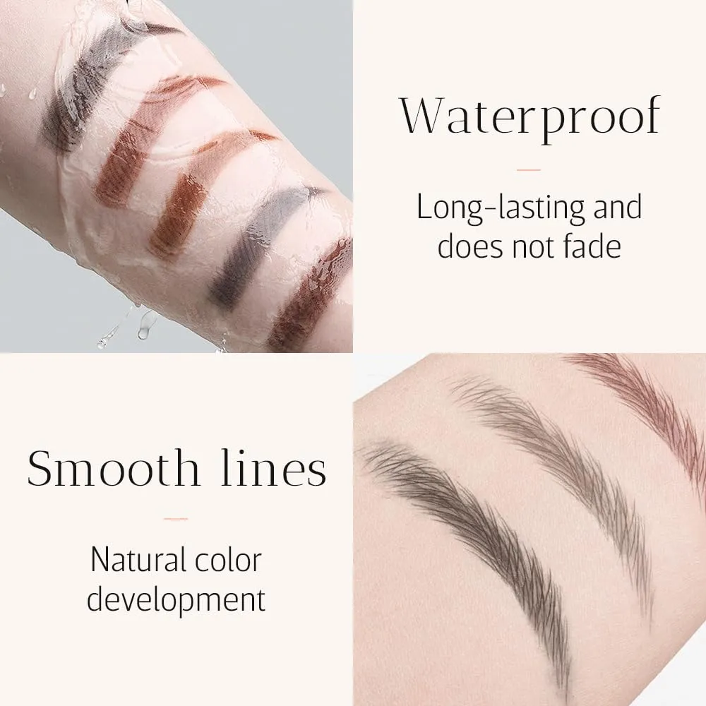 2025 New Microblading Eyebrow Pencil, Eyebrows Pencils for Natural-Looking with 4 Micro-Fork Tip, 3D Magic Eyebrow Tattoo Pencils Long-Lasting Fine Stroke Eye Brow Pen (Light Brown)