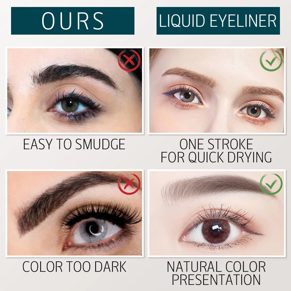 2025 New Magic Eyebrow Pencil, 3D Microblading Eyebrow Pencil 4 Tip Eye Brow Pen, 24 Hours Fine Stroke Eyebrow Pen Makeup Eyebrow Pencils (Black)