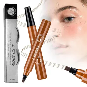 2PCS Microblading Eyebrow Pencil for Women Pencils,2025 Eyebrows Pencils for Natural-Looking with 4 Micro-Fork Tip,Men Waterproof Eye-brow Pencil Tattoo Eye Brow Pen for Home Use (Light-Brown)
