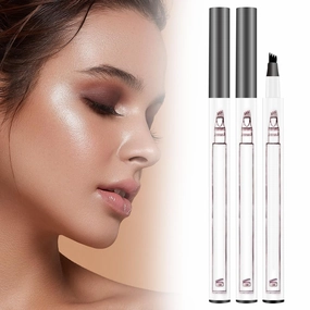 2PCS 2025 New Magic Eyebrow Pencil, 4-Tip Microblade Brow Pen Magic Eyebrow Pen, Waterproof Microblading Eyebrow Pencil Contouring Natural Gap Filling Eyebrow Makeup Brow Pencil (Grey)