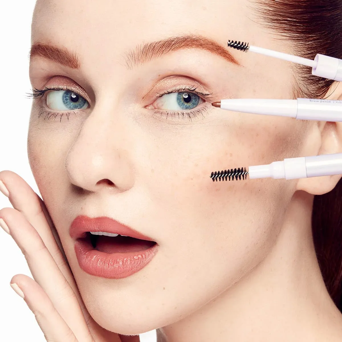 3-in-1 Brow Pencil Subtl Staks- Vegan, Smudge-Proof, with Spoolie Brush and Clear Gel - Best Eyebrow Pencil for Fluffing, Filling, and Setting Brows, Auburn