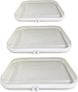 3 PCS Clear Hard Shell Zipper Case, Clear Zipper Pouches Hard Shell, Portable, Can Be Used to Store Makeup Tools, Toiletries, Toys, Snacks, Pencil Cases, Packing Cubes For Diaper Bag