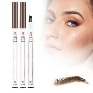3D Waterproof Microblading Eyebrow Pen, 2025 New Eyebrow Pen Pencil Natural Makeup Fine Stroke Eyebrow Pencil, 4 Tipped Eye Brown Makeup Long-Lasting Waterproof Eyebrow Pencils for Women (Light Brown)