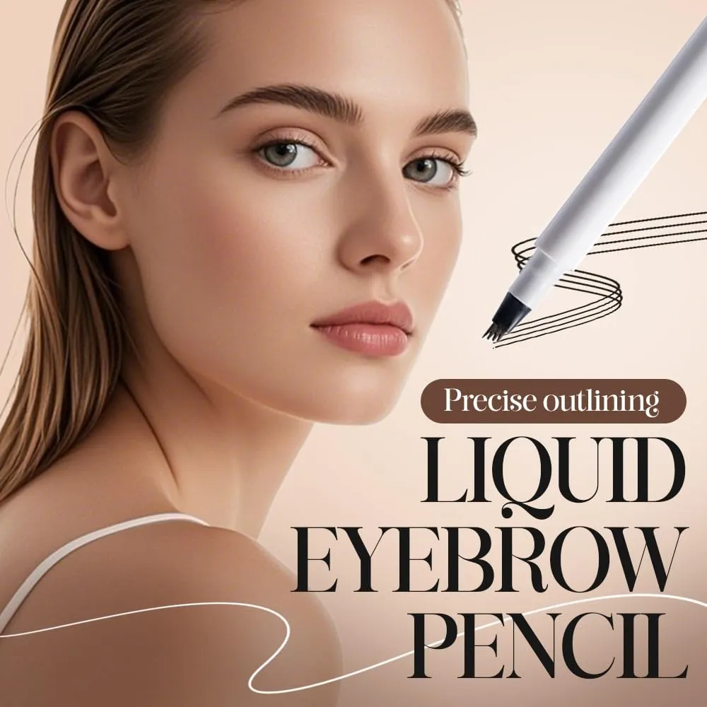 3D Waterproof Microblading Eyebrow Pen, Upgrade Natural Makeup Fine Stroke Eyebrow Pencil, 4 Tipped Eye Brown Makeup Long-Lasting Waterproof Eyebrow Pencils for Women (Black, One Size)