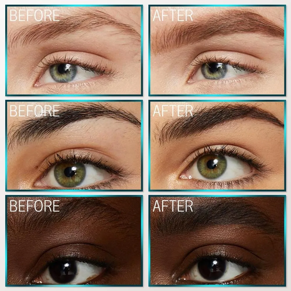 3D Waterproof Microblading Eyebrow Pen with 4 Fork Tip, Upgraded Natural Brows Eyebrow Pen, Long-Lasting Magic Eyebrow Pencil Contouring Pen (Dark Brown)