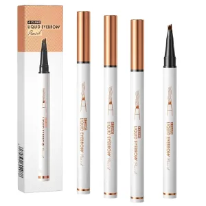 3PC Eyebrow Pencils, 3D Waterproof Eyebrow Tattoo Pencil,4-Tipped Precise Brow Pen,Natural Makeup Fine Stroke Magic Eyebrow Pencil with 4 Micro-Fork Tip for women (grey)