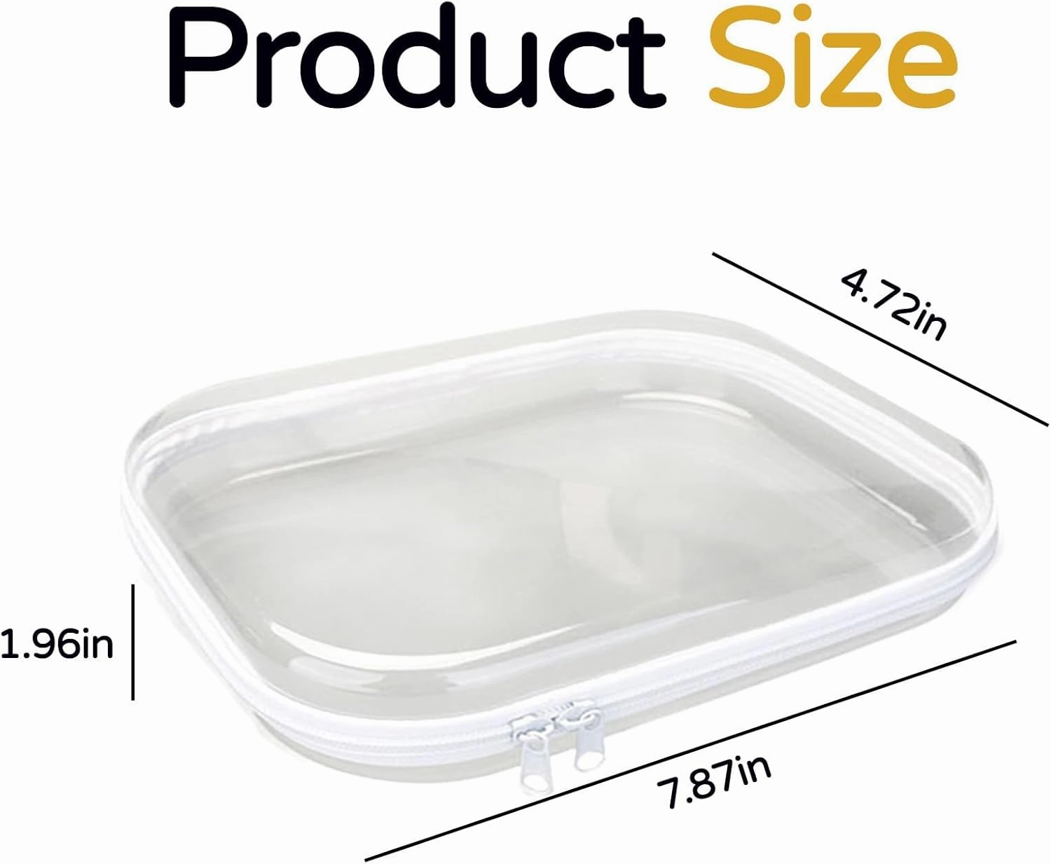 3PCS Zippered Transparent Cases for Snacks,Portable Waterproof Cosmetic Bag with Zipper,Clear Hard Shell Zipper Case for Cosmetic Storage, Putting Snacks, Pencil Case