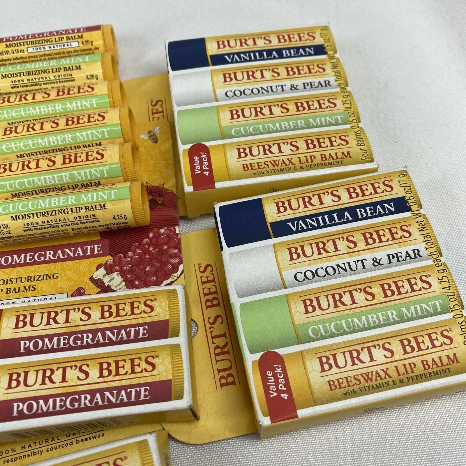 (23) Burt's Bees Beeswax Lip Balm Coconut mint Pomegranate vanilla Watermelon
