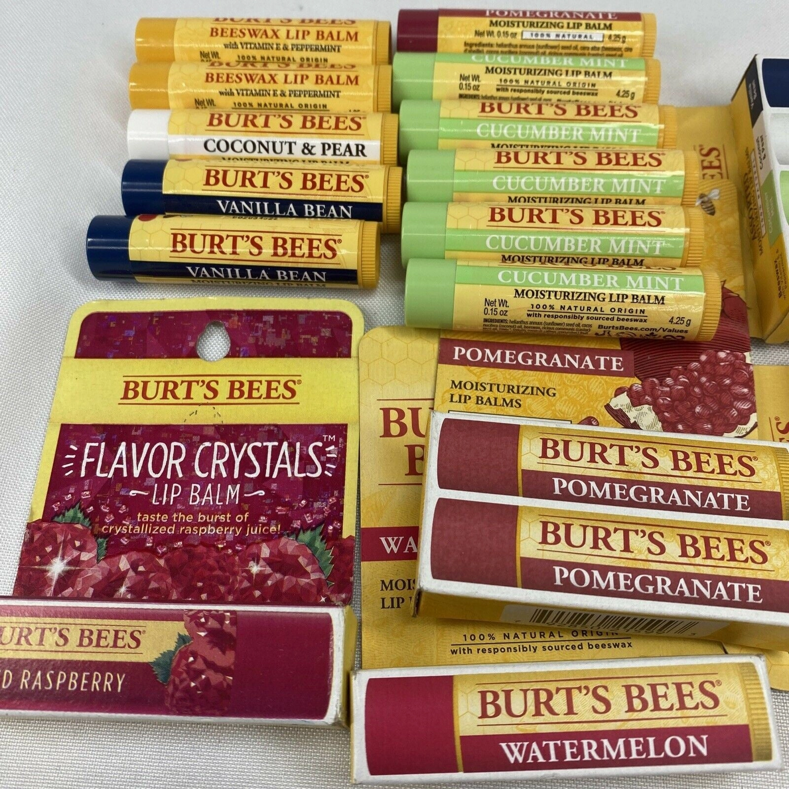 (23) Burt's Bees Beeswax Lip Balm Coconut mint Pomegranate vanilla Watermelon