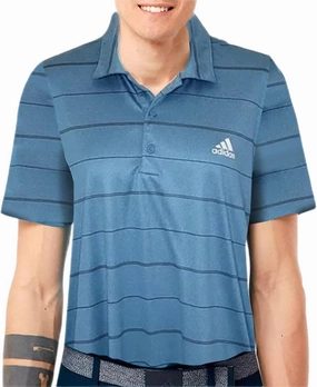 adidas Men's Ultimate365 Pencil Stripe Polo Shirt (as1, Alpha, x_l, Regular, Regular, Hazy Blue)