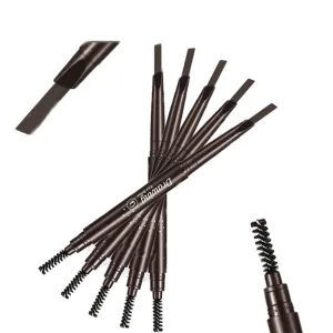 Automatic Double Eyebrow Pencil with Brush Cosmetics Eyeliner Dark Coffee