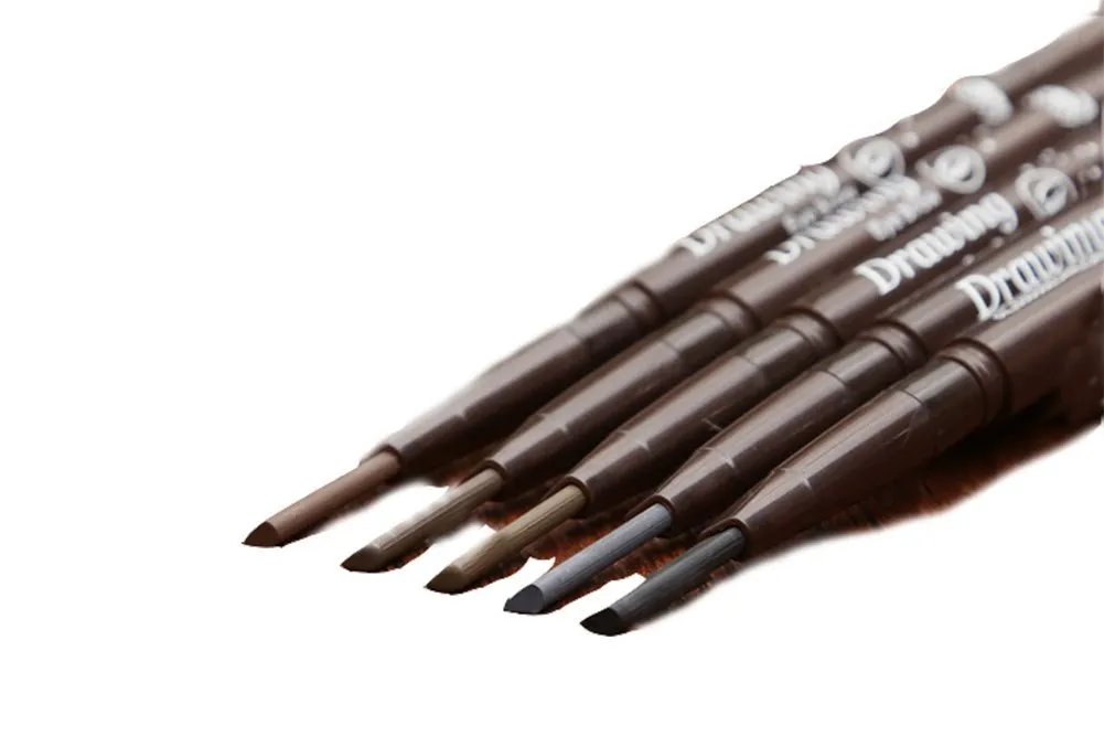 Automatic Double Eyebrow Pencil with Brush Cosmetics Eyeliner Dark Coffee