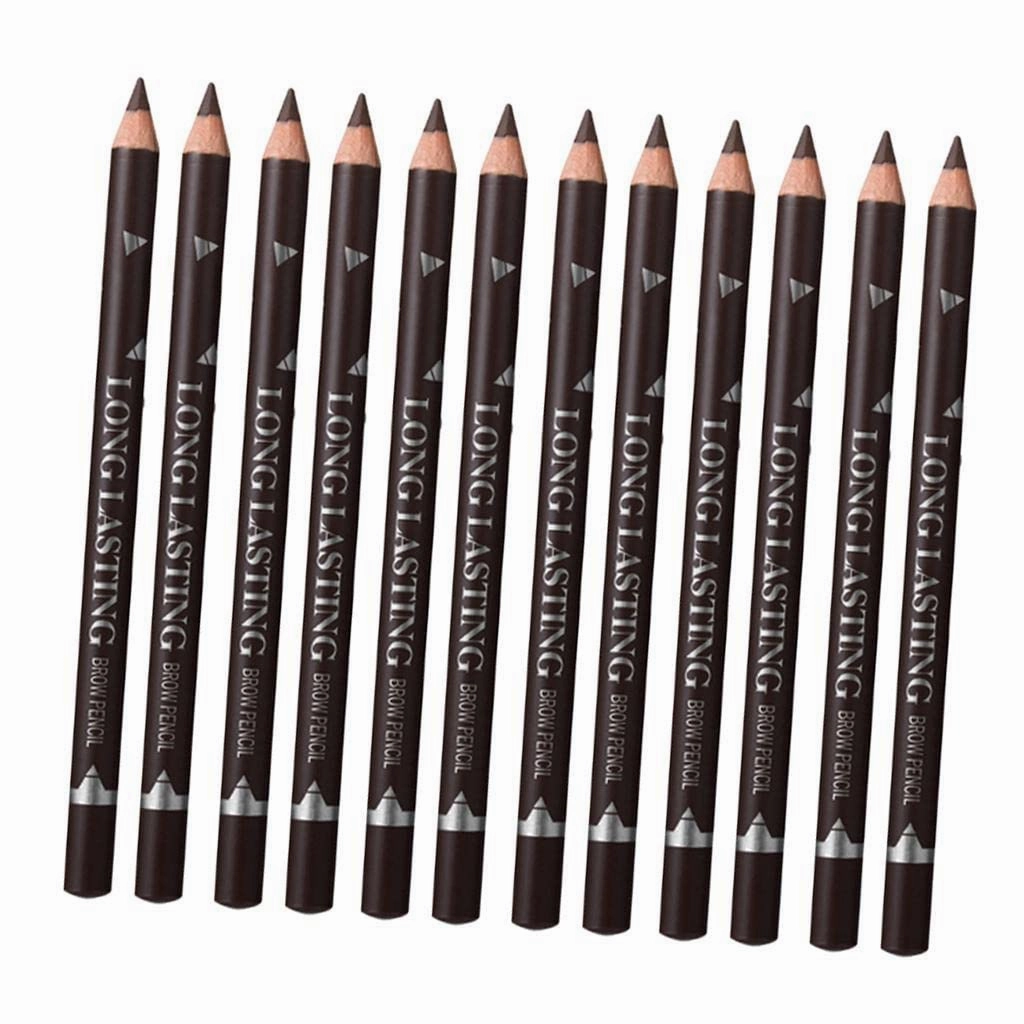 barenx 12pcs Eyebrow Pencil with Waterproof Long Lasting & Smudge Proof - as described, Dark Brown