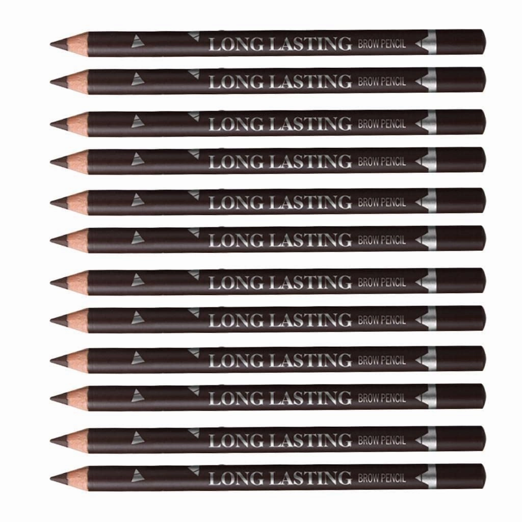 barenx 12pcs Eyebrow Pencil with Waterproof Long Lasting & Smudge Proof - as described, Dark Brown