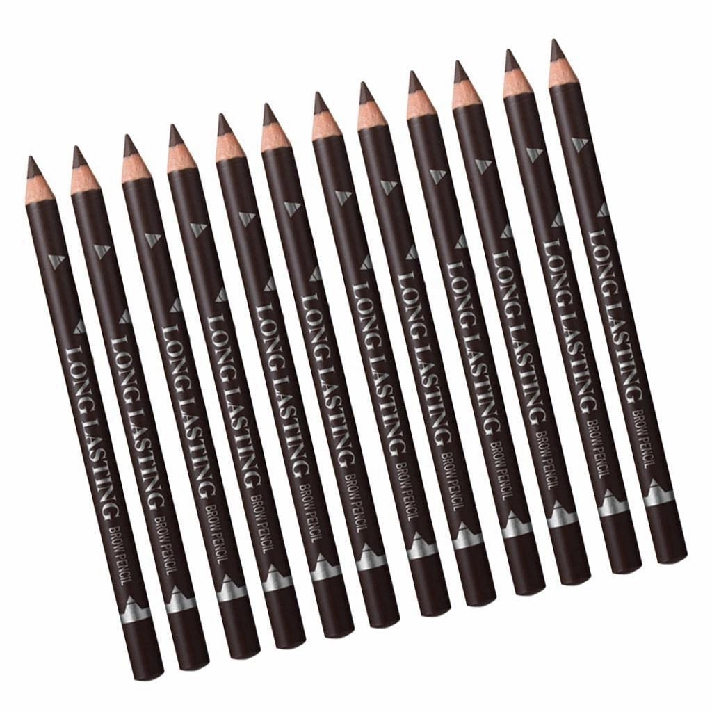 barenx 12pcs Eyebrow Pencil with Waterproof Long Lasting & Smudge Proof - as described, Dark Brown