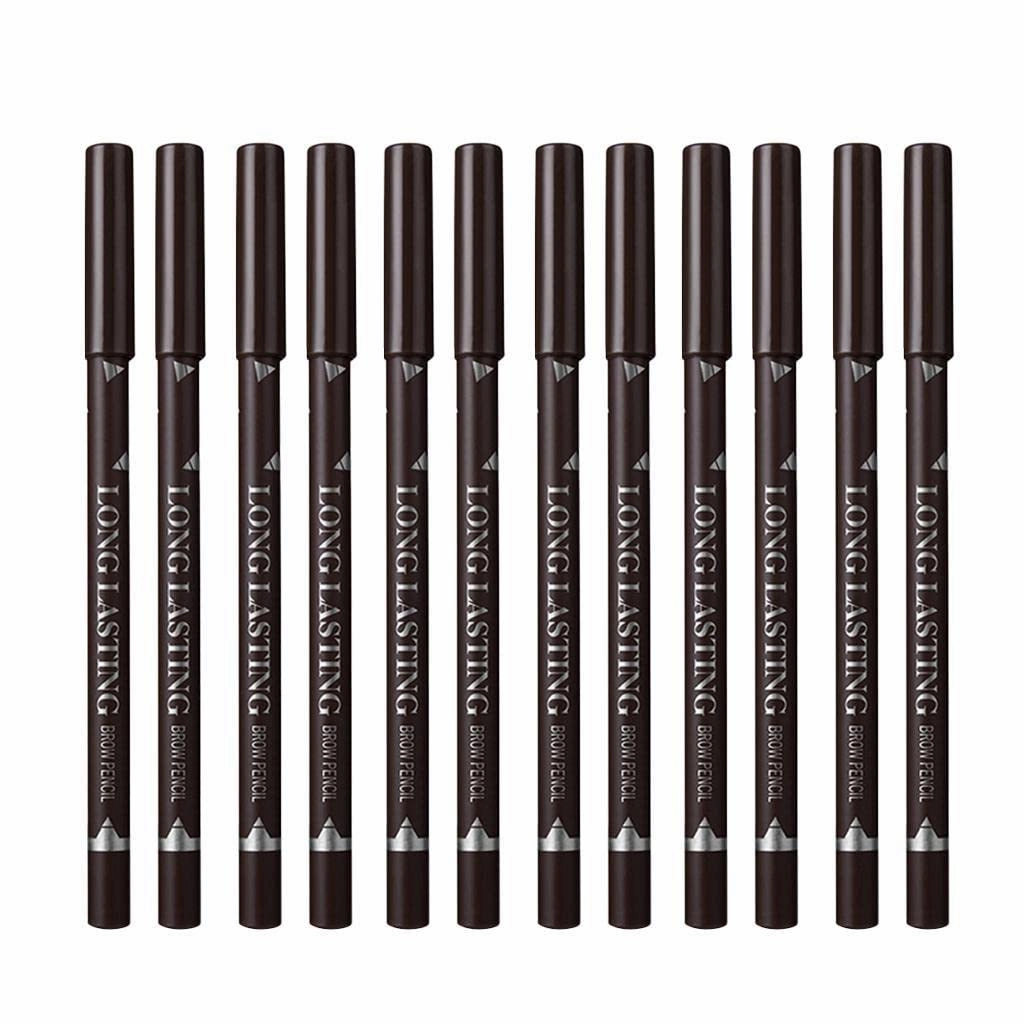 barenx 12pcs Eyebrow Pencil with Waterproof Long Lasting & Smudge Proof - as described, Dark Brown