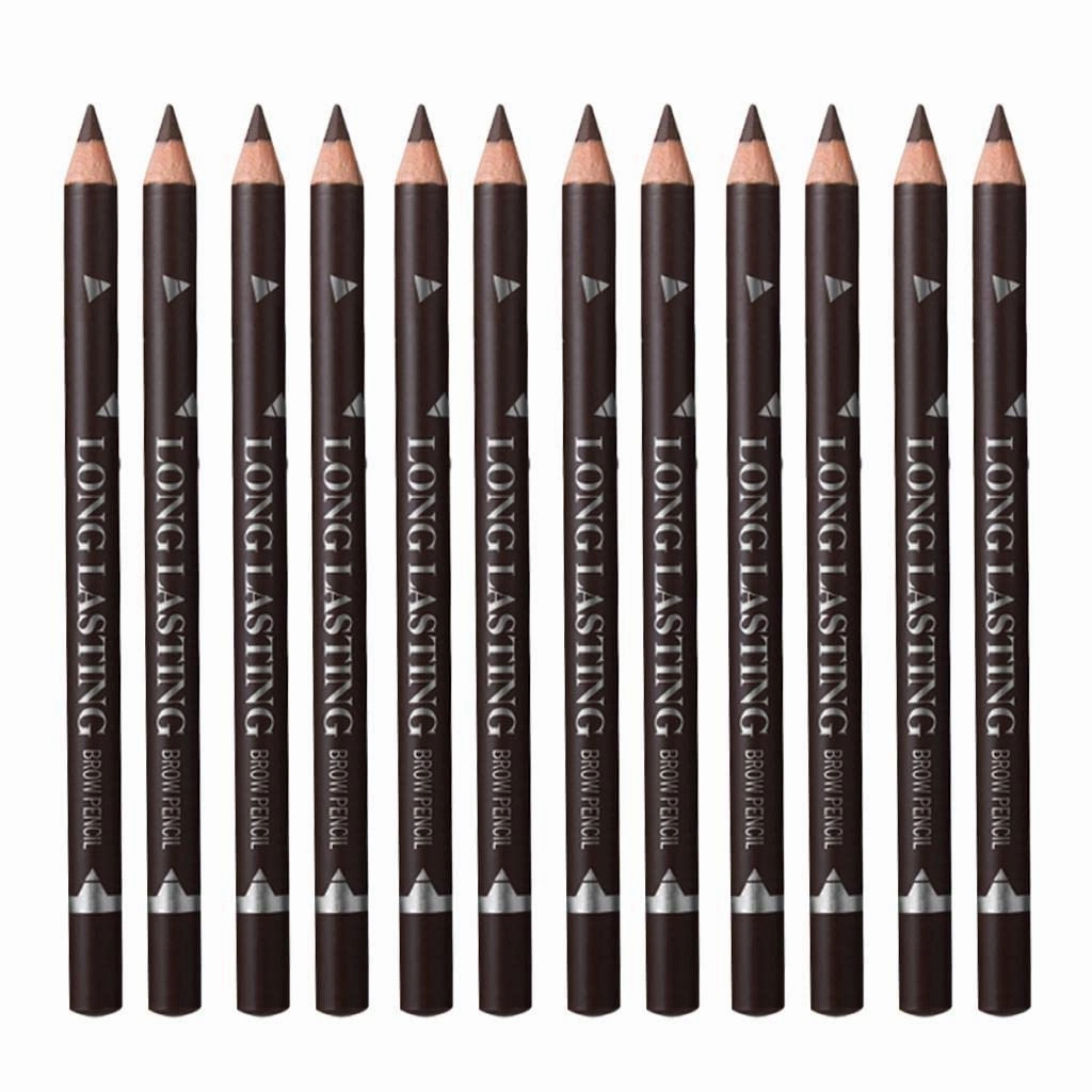 barenx 12pcs Eyebrow Pencil with Waterproof Long Lasting & Smudge Proof - as described, Dark Brown