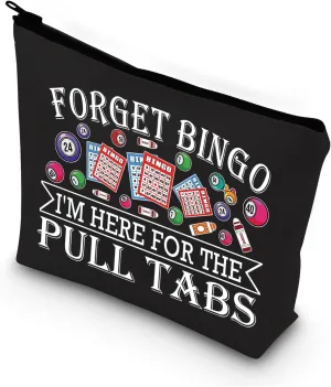 BDPWSS Bingo Makeup Bag - Themed Zipper Pouch for Pull Tabs Game, Gift for Gambling Lovers