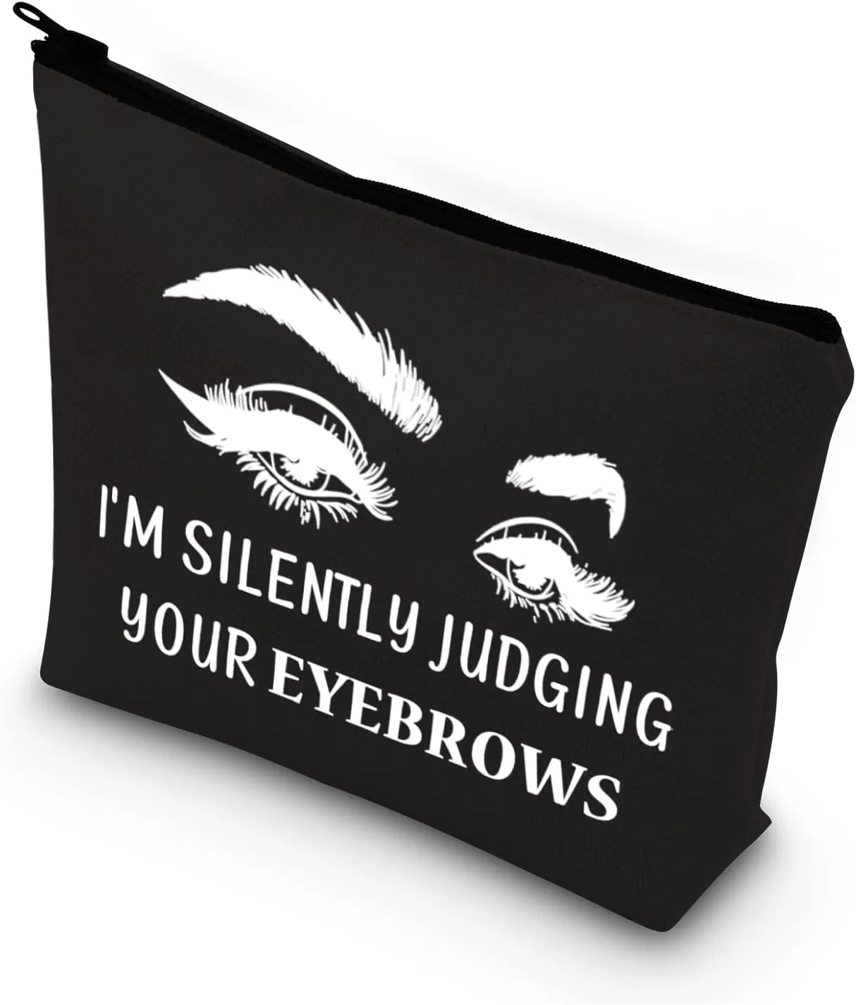 BDPWSS Esthetician Makeup Bag Makeup Artist Gift I'm Silently Judging Your Eyebrows Funny Gift For Beautician Cosmetologist Beauty Stylist Gift (judging your eyebrows bl)