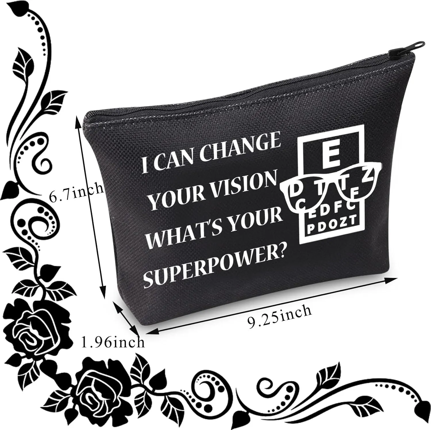 BDPWSS Funny Optometry Gift Optometrist Makeup Bag Eye Doctor Vision Gifts For Optician Ophthalmic Assistant Gift Ophthalmologist Gift (Change your vision bl)