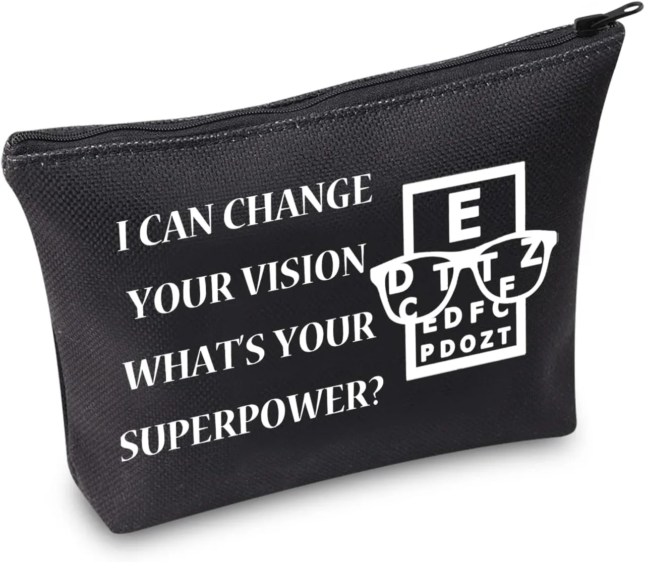 BDPWSS Funny Optometry Gift Optometrist Makeup Bag Eye Doctor Vision Gifts For Optician Ophthalmic Assistant Gift Ophthalmologist Gift (Change your vision bl)
