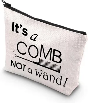 BDPWSS Hairdresser Makeup Bag Hairstylist Gift Hair Stylist Cosmetic Bag It's a Comb Not a Wand Cosmetology Graduation Gift Hair Salon Barber Gift (Comb Not Wand)