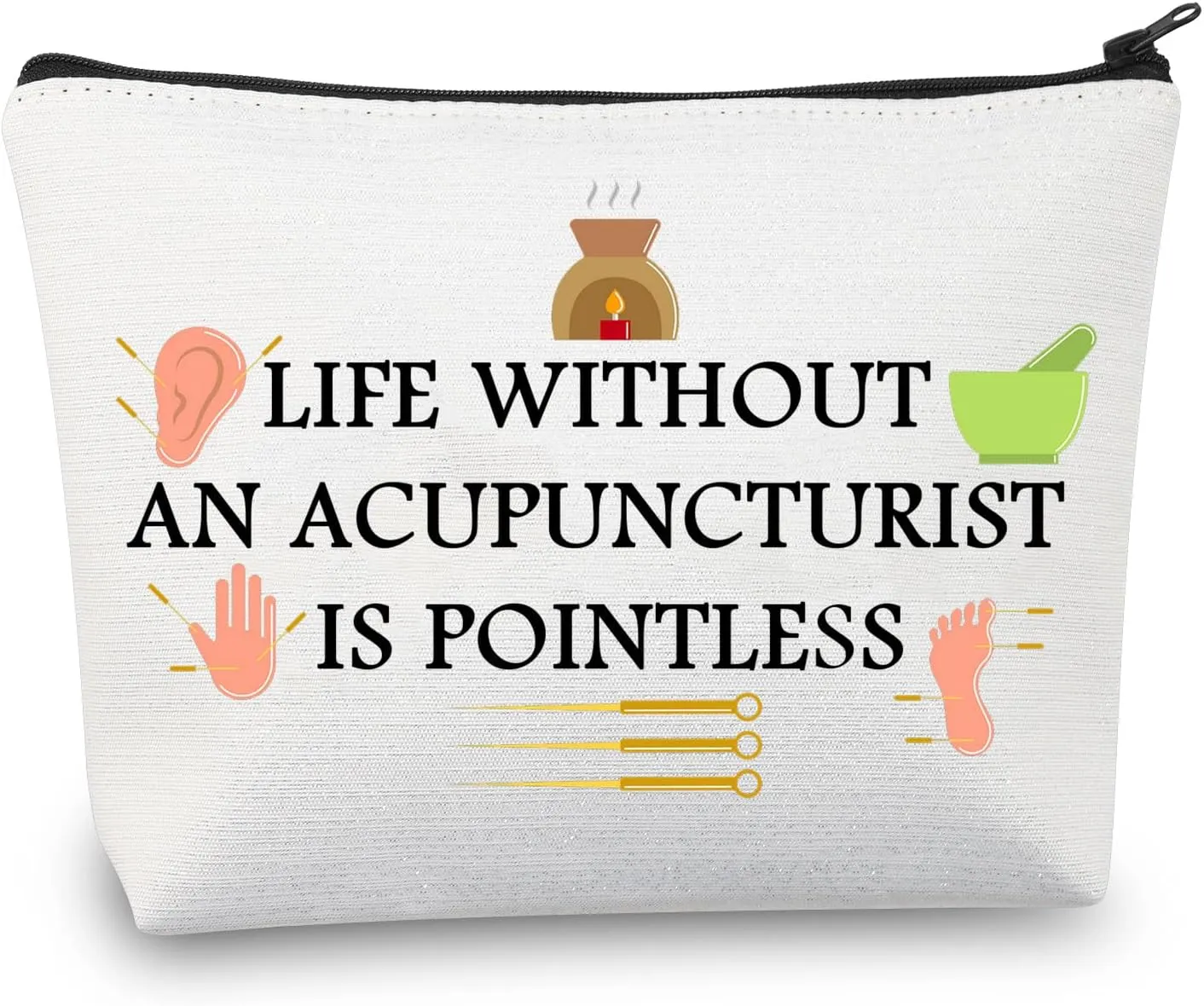 BDPWSS Life Without Acupuncturist Is Pointless Makeup Bag Acupuncturist Gift Acupuncture Therapist Gift Acupuncture Love Gift (Life Acupuncturist)