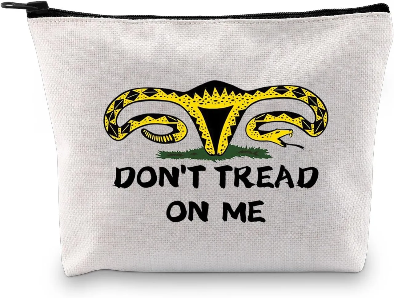 BDPWSS Reproductive Rights Gift Pro-Choice Feminist Makeup Bag Don't Tread On Me Protest Zipper Pouch Women Rights Gift (Tread on me bag)