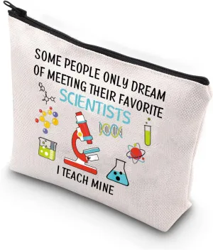 BDPWSS Science Teacher Makeup Bag Biology Chemistry Gift Science Lover Gift Scientists Graduation Gift for Science Teacher (I teach scientist)