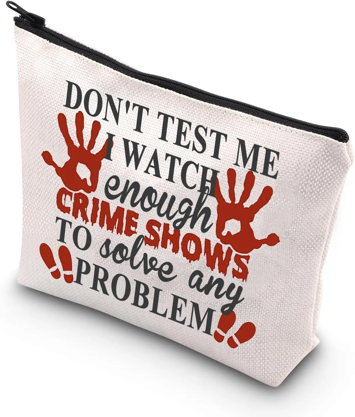 BDPWSS True Crime Makeup Bag True Crime Junkie Gift True Crime Lovers Gift True Crime Podcast Gift True Crime Pod Fan Gift (Crime Show)