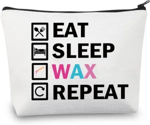 BDPWSS Wax Technician Gift Waxing Specialist Gift Esthetician Gift Eat Sleep Wax Repeat Makeup Bag For Coochie Waxer Gift (Wax Repeat)