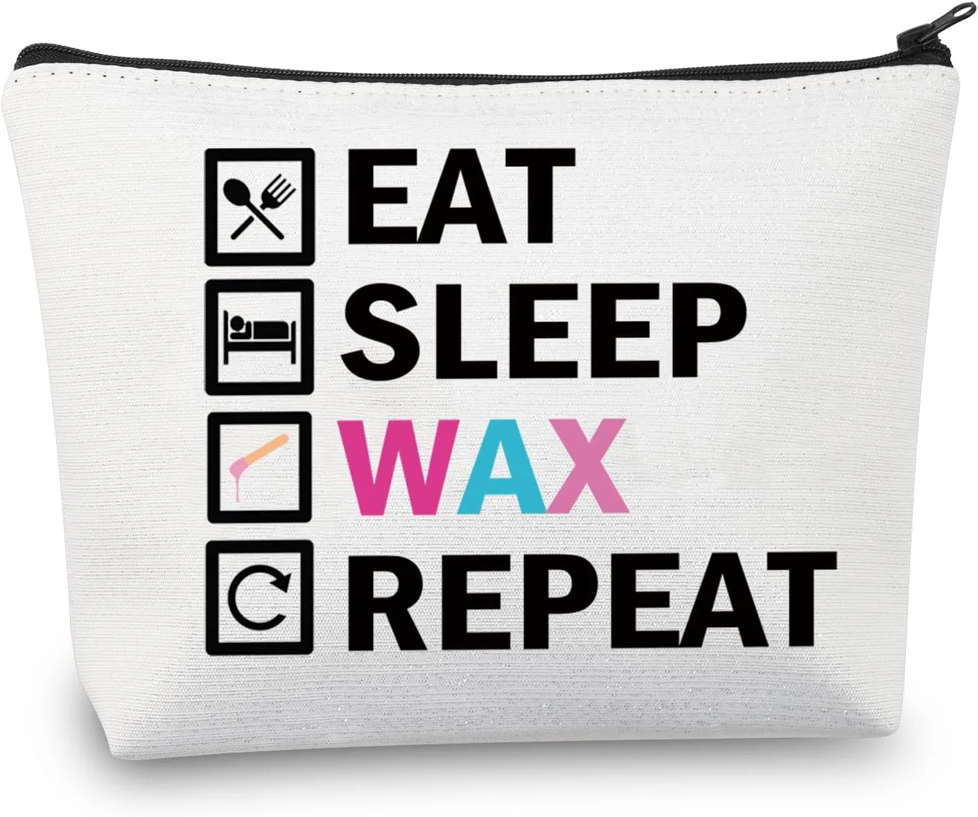 BDPWSS Wax Technician Gift Waxing Specialist Gift Esthetician Gift Eat Sleep Wax Repeat Makeup Bag For Coochie Waxer Gift (Wax Repeat)