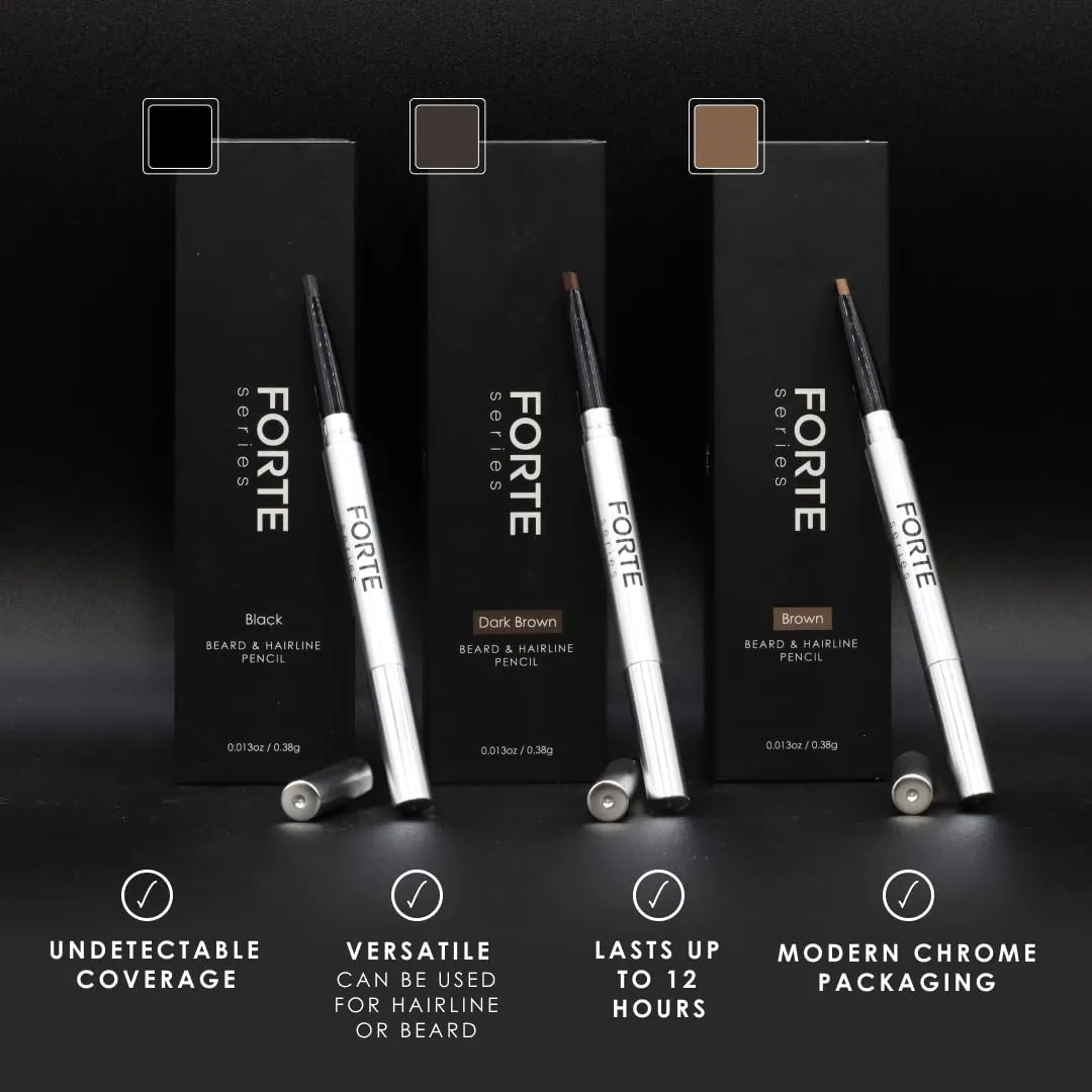 Beard and Hairline Shaper, Smudge-Resistant Wax, Precision Brush, Sleek Travel Packaging (Dark Brown)