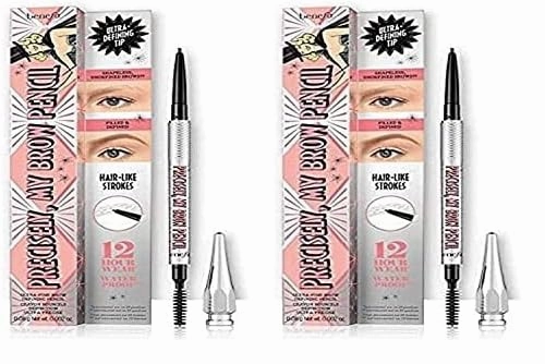 Benefit Precisely My Brow Pencil Ultra Fine Brow Defining Pencil, 3 - Warm light brown, 1 Count (Pack of 2)